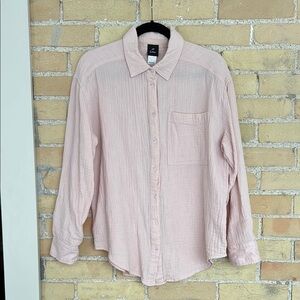 Echo Pink Gauze Boyfriend Shirt